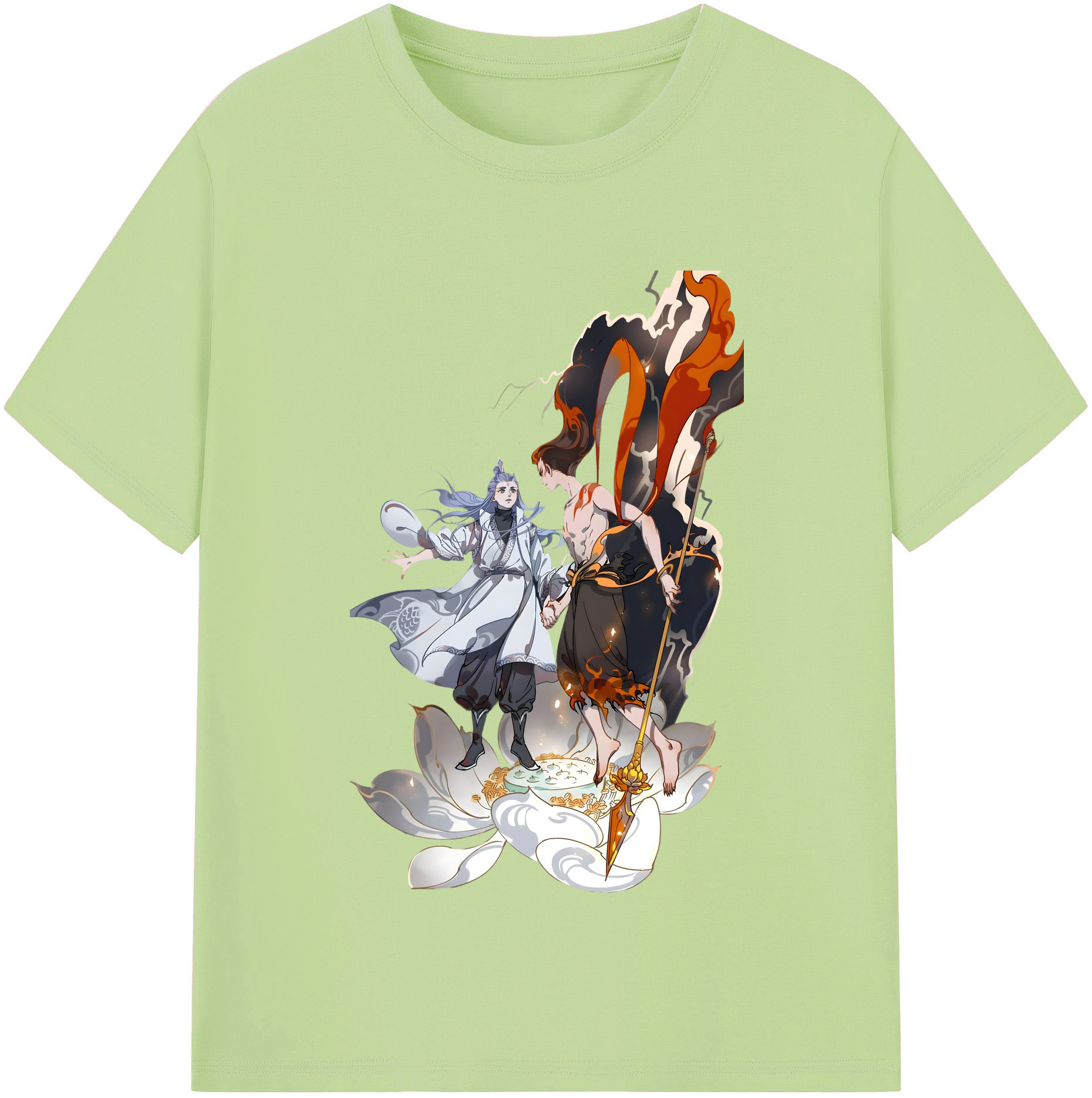 （画像用） Ne Zha 2 ナタ 魔童の大暴れ 綿100％半袖Tシャツ（フロントプリント）